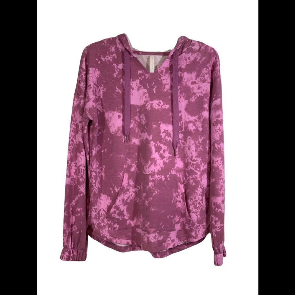 Adrienne Vittadini Women’s Sport Tie Dye Hooded Over Pullover NWT Small
